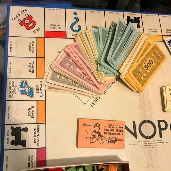 Vintage 1946 Monopoly Game Complete Wooden Pieces Board - Picture 3 of 10